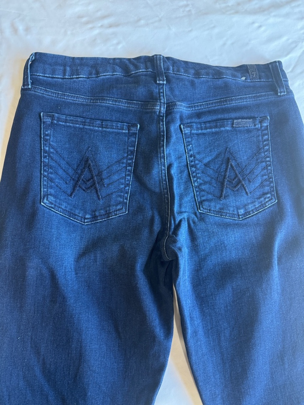 7 For All Mankind Dark Blue Straight Jeans - Picture 7 of 7